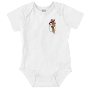 Christmas Santa's Checklist Pocket Baby Romper Boys or Girls Brisco Brands - 1 of 4