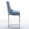 DOMETOUR 25" Counter Height Bar Stools Set of 2 Modern Velvet Upholstered Barstools with Button Back & Rivet Trim - 3 of 4