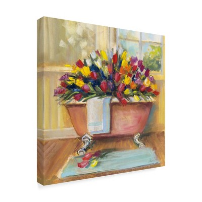 Trademark Fine Art -Carol Rowan 'Bathtub Bouquet Ii' Canvas Art