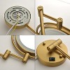 FONTOI Dual Sided Wall Mounted Makeup Mirror with Adjustable Swivel and Extendable Arm for Bathroom Vanity Use, Brushed Gold, 13.5"*9"*8" - 4 of 4
