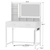 Aheaplus Makeup Vanity Desk with LED Light Mirror, Dressing Table with Charging Station and Drawers - 2 of 4