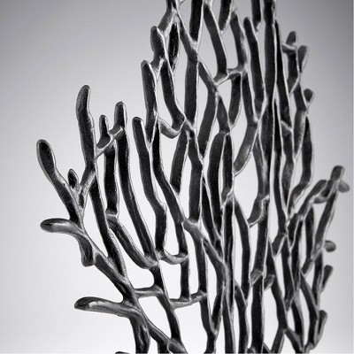 16.75" Black and Gold Aluminum Coral Sculpture