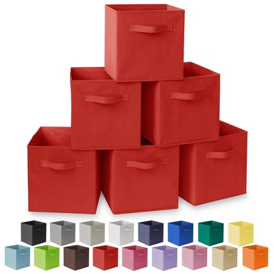 Casafield Set of 6 Collapsible Fabric Storage Cube Bins, Foldable Cloth Baskets for Shelves and Cubby Organizers