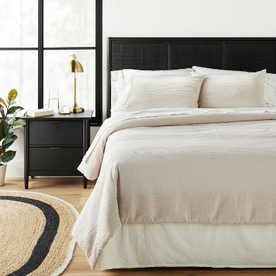 3pc Slub Center Stripe Comforter Set Twilight Taupe - Hearth & Hand™ with Magnolia