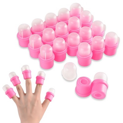 Zodaca 20-piece Set Nail Gel Removal Wearable Cap Soaker, Pink