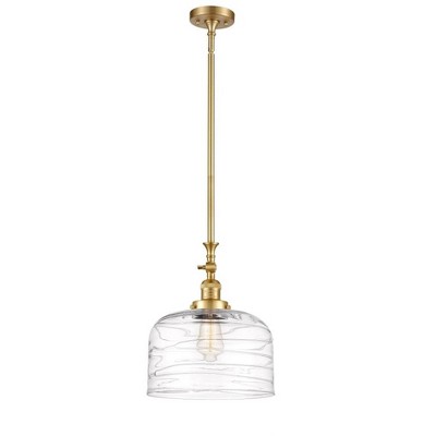 Bell - 1 Light Stem Hung Mini Pendant In Industrial Style-15 Inches Tall and 12 Inches Wide