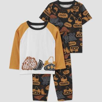 Carter's Just One You® Toddler Boys' 3pc Crush Bedtime Construction Pajama Set - Yellow