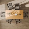 PexFix 67" x 33.5" Solid Wood Farmhouse Dining Table for 4-6 Modern Kitchen Table with Solid Wave Legs for Living Room Kitchen Home Office Natural - 4 of 4