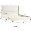 Sapphtopaz Bed Frame Platform Bed with Velvet Wingback Headboard, Wood Slats Support Bedroom Furniture, No Box Spring Needed - 3 of 4