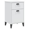 vidaXL Bedside Cabinet Accent End Table Bedroom Furniture Solid Wood Pine, 15.7"x13.8"x25.6", With 2 Drawers - 2 of 4