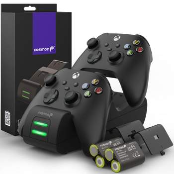 Fosmon Dual 2 Max Conductive Charging Station for Xbox Series X/S, Xbox One, Xbox One X Controllers - Black