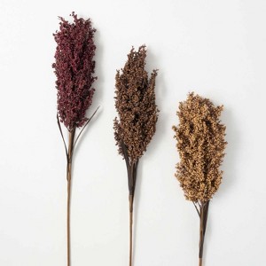 Sullivans Artificial Broom Corn Rustic Stem Multicolor 38.5"  Set of 3 - 1 of 2