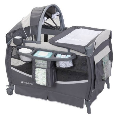 Baby Trend Deluxe Ii Nursery Center Portable Playard Misty Gray