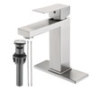 DOMETOUR Bathroom Faucet Single Hole, Single Handle Stainless Steel Faucet for Bathroom Sink with Deckplate and Drain Assembly - 3 of 4