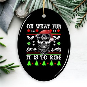 Biker Skull Santa Christmas Ornament | OrnamentallyYou - 1 of 4