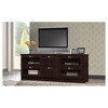 Adelino Wood Cabinet with 4 Glass Doors and 2 Drawers TV Stand for TVs up to 62" Dark Brown - Baxton Studio - image 4 of 4