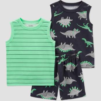 Carter's Just One You®️ Toddler Boys' 3pc Dinosaurs Pajama Set - Gray/Green