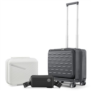 BEAFUP 18" Hard Shell Luggage with Front Open Door & Laptop Interlayer with Built-In TSA Lock - Lightweight PC Travel with Spinner Wheels - 1 of 4