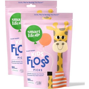 SmartLifeco KIDS Biodegradable Eco Floss Picks | Unflavored (PACK OF 2 BAGS) Smart Life Co for Children - 1 of 4