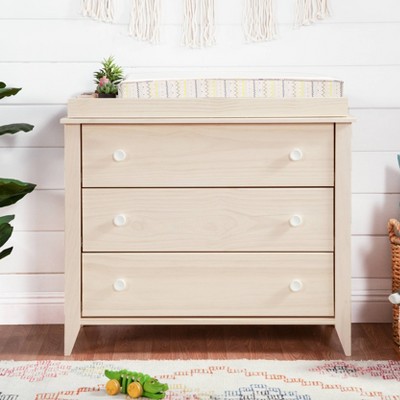 Natural Pine 3-Drawer Changer Dresser with Removable Tray