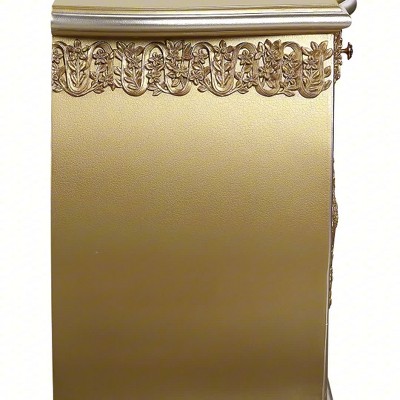 76" Gold Finish Rococo Style Ornate Wood Composite Server