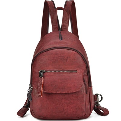 Generic Small Backpack Purse Fashion PU Leather Backpack Convertible Ladies Sling Bag