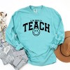 Simply Sage Market S.W.Smiley Teach Varsity Arched Garment Dyed Long Sleeve - 3 of 4