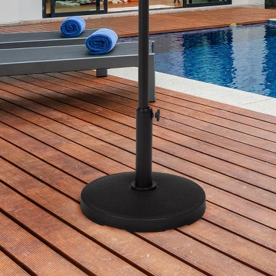 Black Round Concrete Outdoor Umbrella Base, 26 lbs