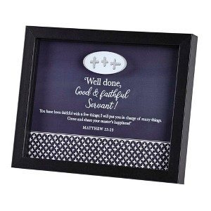 Dicksons FRMWDBL-108-96 Well Done, Good And Faithful Servant Blue and Black 11 x 9 Inch Wood Shadow Box Wall and Tabletop Frame - 1 of 3