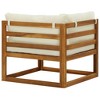vidaXL Corner Sofa Cream white Solid acacia wood Standard two-seater - 4 of 4