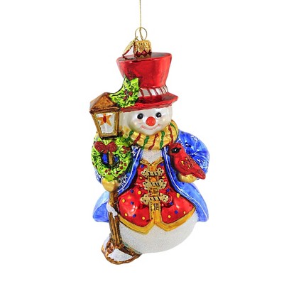 Huras 6.5 Inch Dapper Snow Gent Ornament Snowman Cardinal Tree Ornaments
