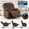 360° Swivel Recliner Chair for Adult, Linen Rocker Chair with 3 Positions/2 Side Pockets/Cup Holders, Manual Nursery Glider Rocking Chair - 3 of 4