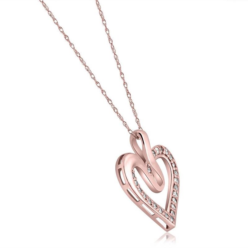 Pompeii3 1/4Ct Diamond Curve Heart Shape Pendant Necklace in White, Yellow, or Rose Gold, 2 of 5