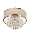 Uttermost Silver Pendant Chandelier 22" Wide Modern Clear Crystal Silken Drum Shade 3-Light Fixture for Dining Room House Foyer - image 4 of 4