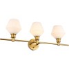 Elegant Lighting Gene 3 light Brass and Frosted white glass Wall sconce - 4 of 4