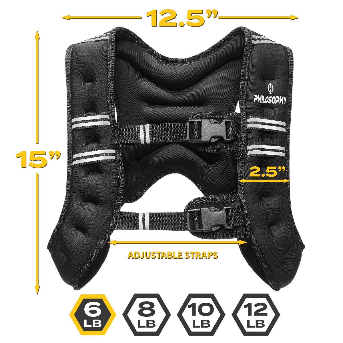 Philosophy Gym Weighted Workout Vest, Strength Training Fitness Body Weight Vest - thumbnail 10