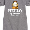 Girls' - Garfield - Hello Go Home Now Graphic Short Sleeve Fleece Dress - 2 of 4