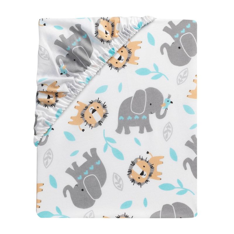 Bedtime Originals Baby Fitted Crib Sheet - Jungle Fun Elephant &#38; Lion, 3 of 5
