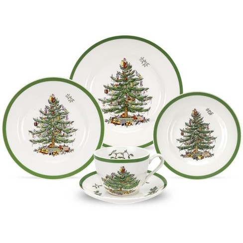 Spode Christmas Tree 5-piece Place Setting, Dinner Plate 10.5 Inch ...