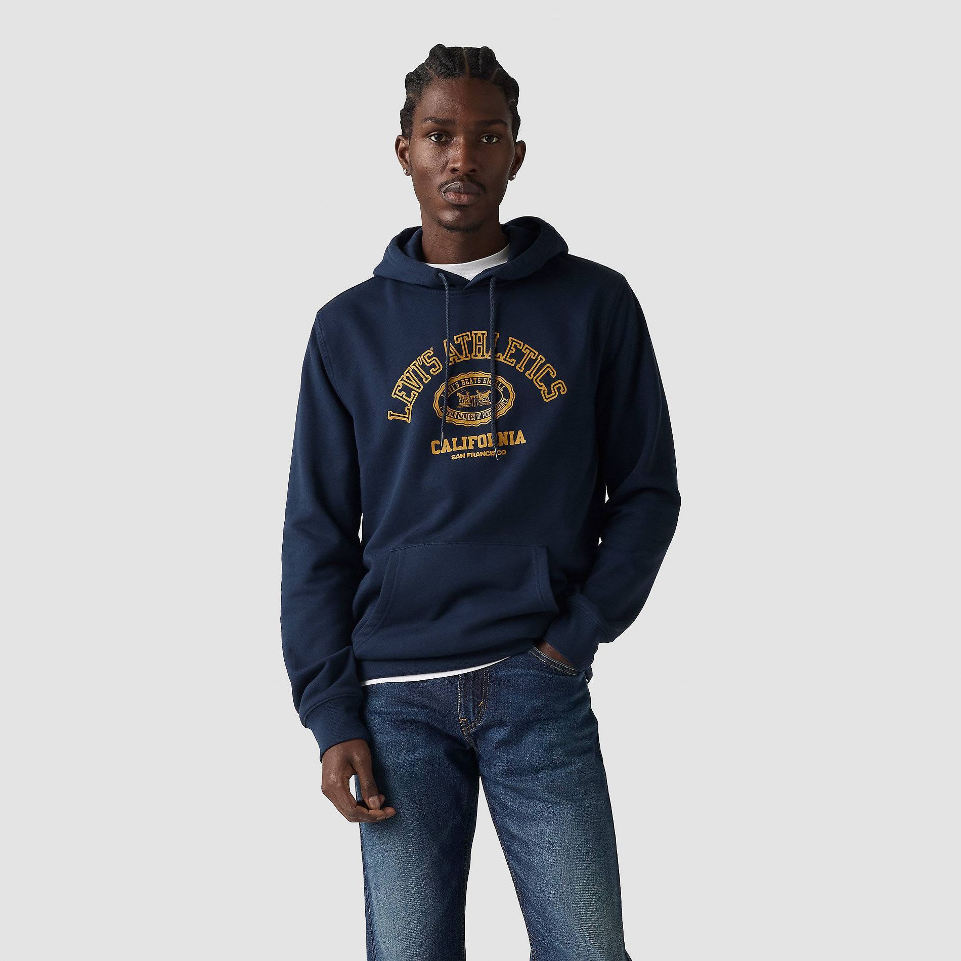 Levi's® Men's Standard Fit Pullover Hoodie Sweatshirt - Navy 2 Horse Crest M
