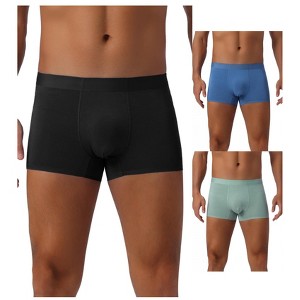 INSPIRE CHIC Men's 3 Pack Elastic Waist Solid Color Basic Boxer Briefs - 1 of 4