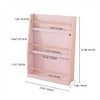 YONWAY 3 Tier Kids Book Shelf,Kids Book Rack, Helps Keep Bedrooms, Playrooms, and Classrooms Organized, Pink - 3 of 4