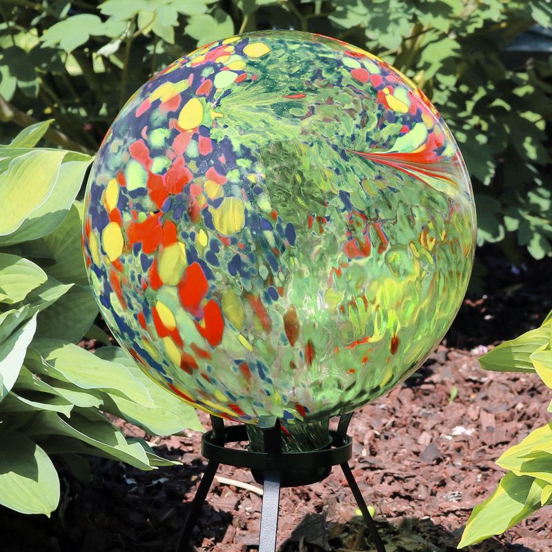 Sunnydaze Indoor/Outdoor Artistic Gazing Globe Glass Garden Ball for Lawn, Patio or Indoors - 10" Diameter, 3 of 15
