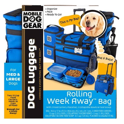 Overland Travelware Suitcase - Dog - Rolling Weekender - Royal Blue