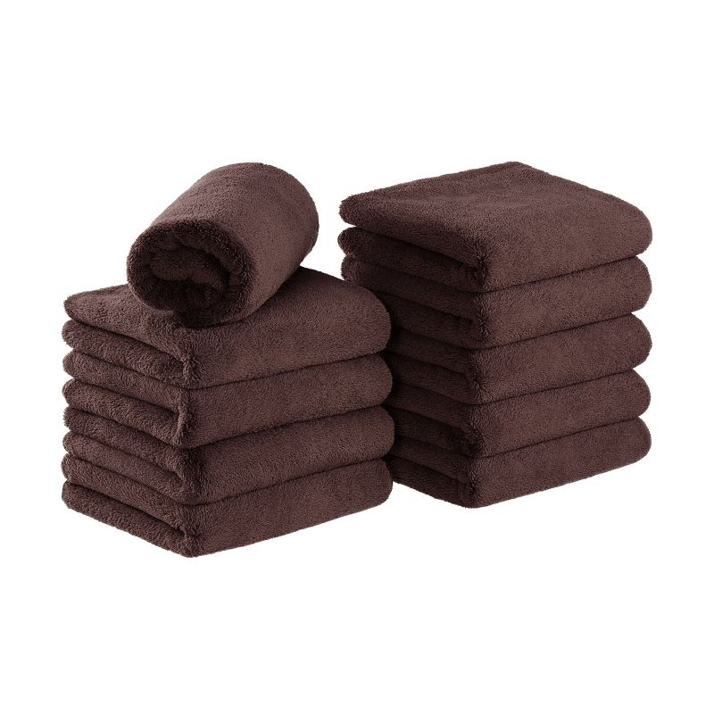 Arkwright Microfiber Coral Fleece Salon Towels (Pack of 10) - Bleach Safe Resistant Hair Drying Towel, 16 x 27 in., 1 of 7