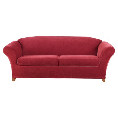 3pc Stretch Pique Sofa Slipcovers - Sure Fit