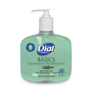 Dial Professional Basics MP Free Liquid Hand Soap, Unscented, 16 oz Pump Bottle, 12 per Carton - 1 of 4