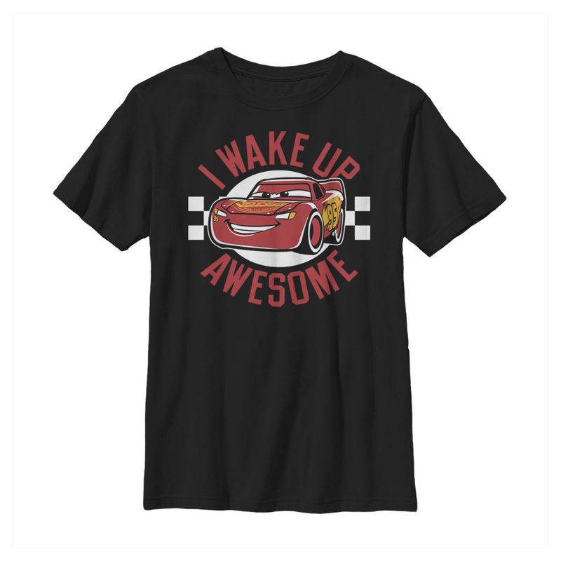 Boy's Cars Lightning McQueen Wake Up Awesome T-Shirt, 1 of 5