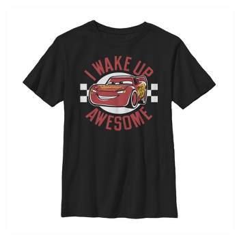 Boy's Cars Lightning McQueen Wake Up Awesome T-Shirt