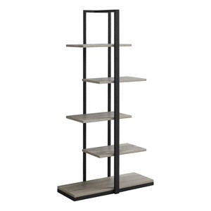 Monarch Specialties Bookshelf Bookcase Etagere 5 Tier 60InchH Office Bedroom Metal Laminate Brown Black Contemporary Modern - 1 of 4